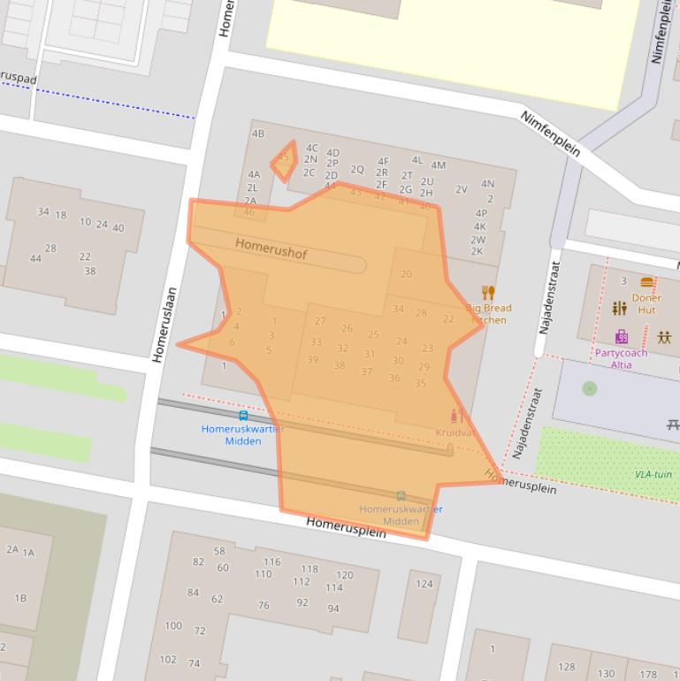 Kaart van postcodegebied 1363SX.