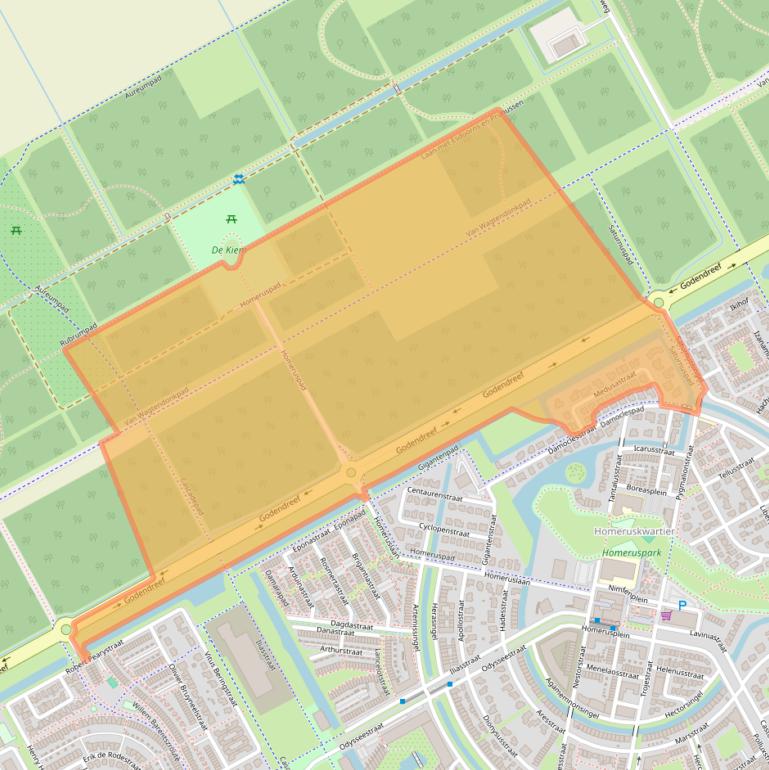Kaart van postcodegebied 1363TW.
