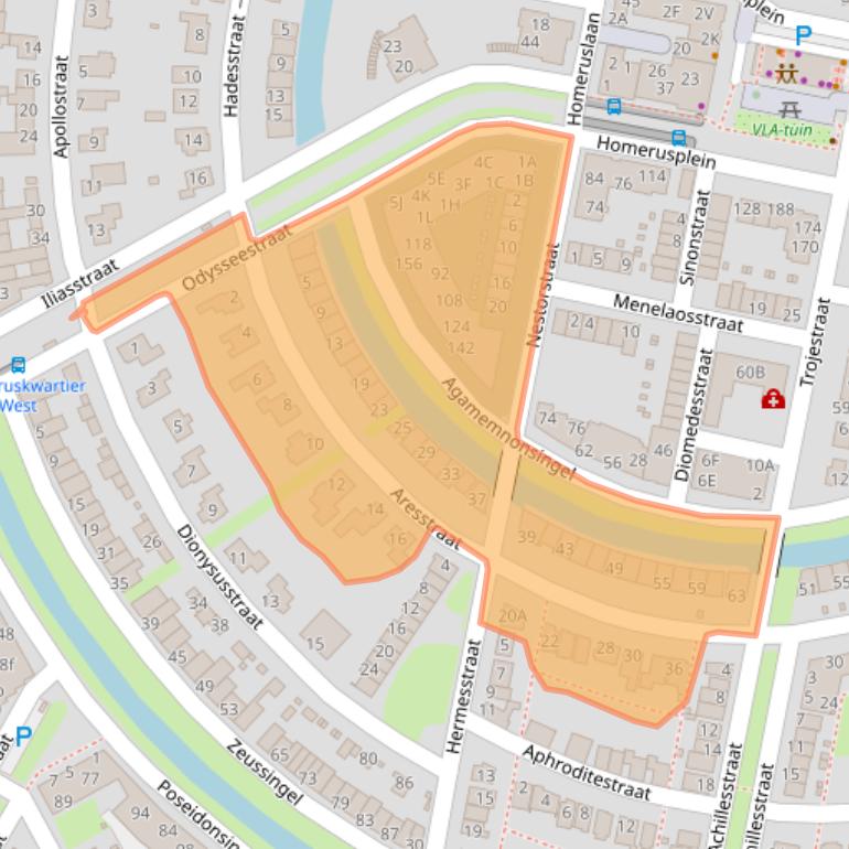 Kaart van postcodegebied 1363VJ.