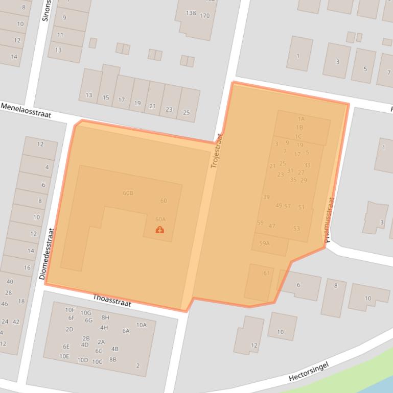 Kaart van postcodegebied 1363VL.