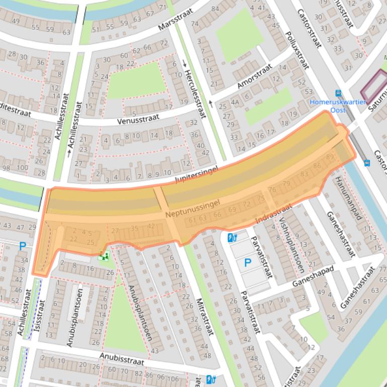 Kaart van postcodegebied 1363VV.