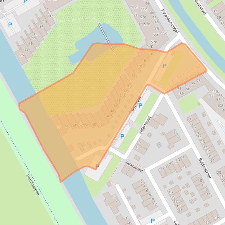 Kaart van postcodegebied 1363WL.