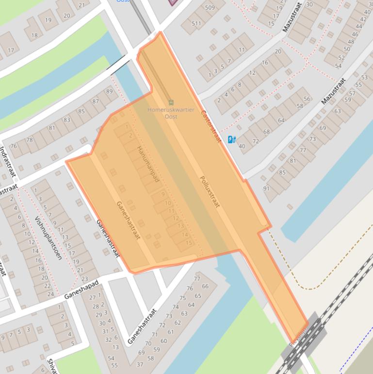 Kaart van postcodegebied 1363XB.