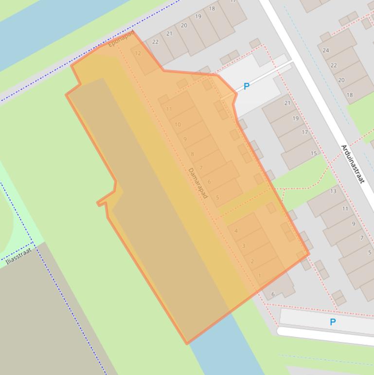 Kaart van postcodegebied 1363XS.