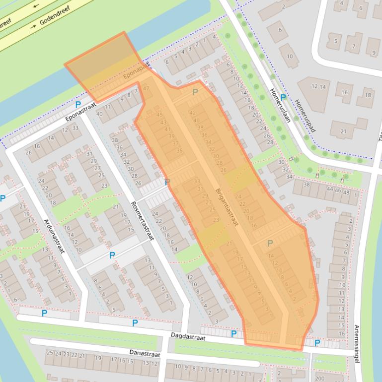 Kaart van postcodegebied 1363XW.