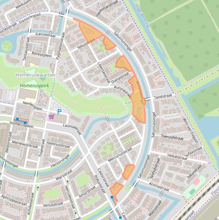 Kaart van postcodegebied 1363ZJ.