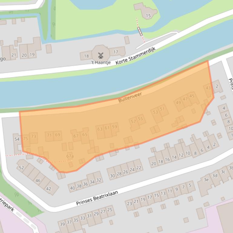 Kaart van postcodegebied 1381AC.