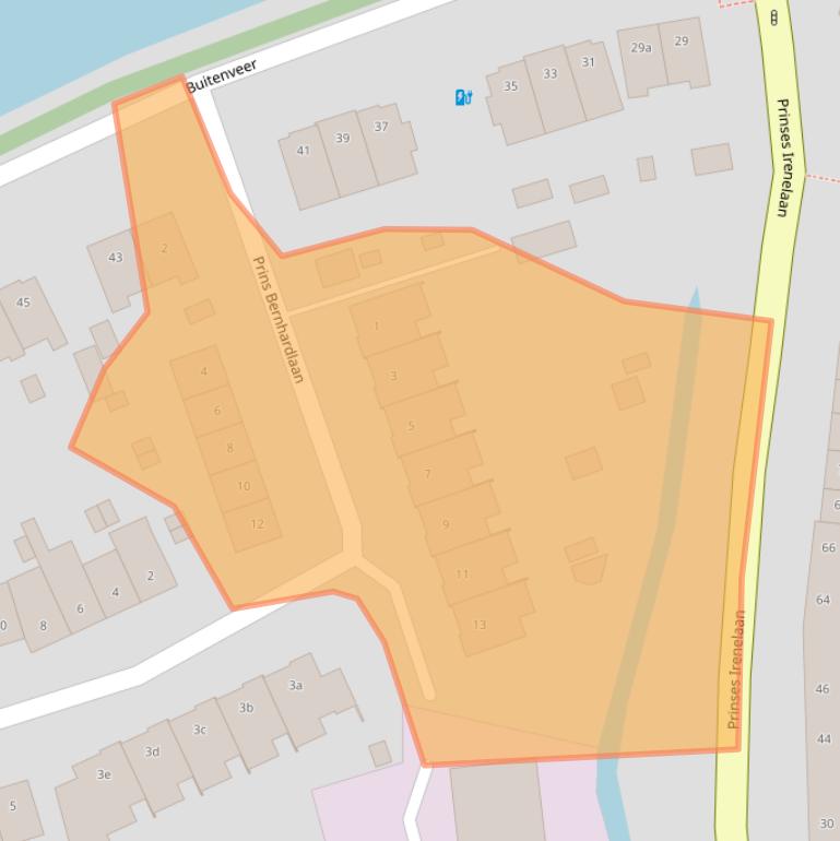 Kaart van postcodegebied 1381AK.