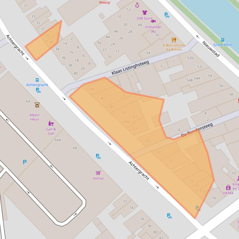 Kaart van postcodegebied 1381BL.