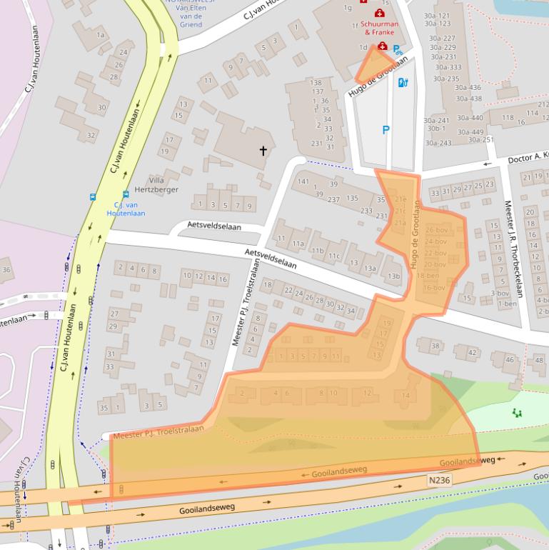 Kaart van postcodegebied 1381CS.