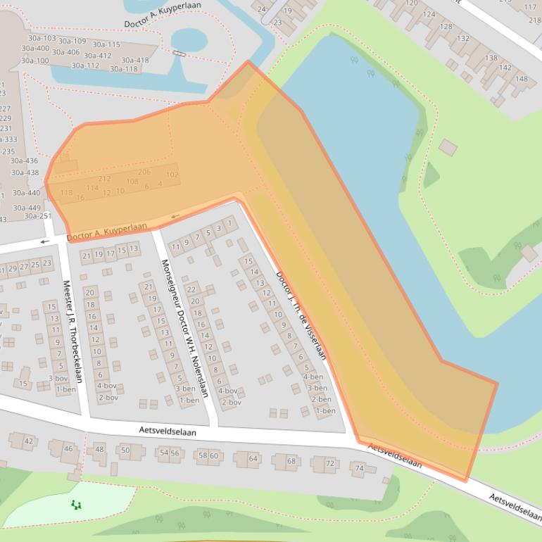 Kaart van postcodegebied 1381DD.
