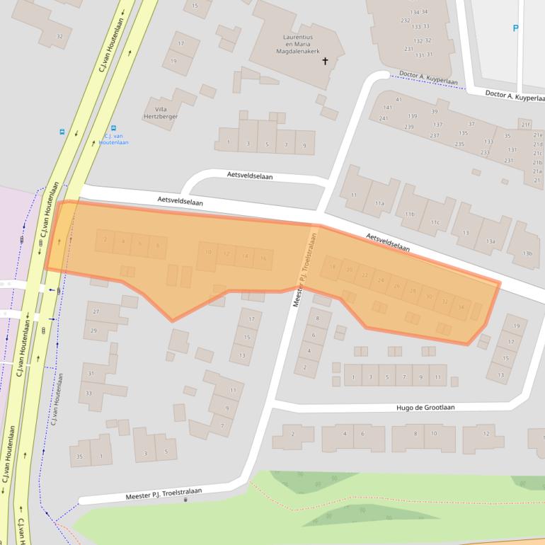 Kaart van postcodegebied 1381EA.