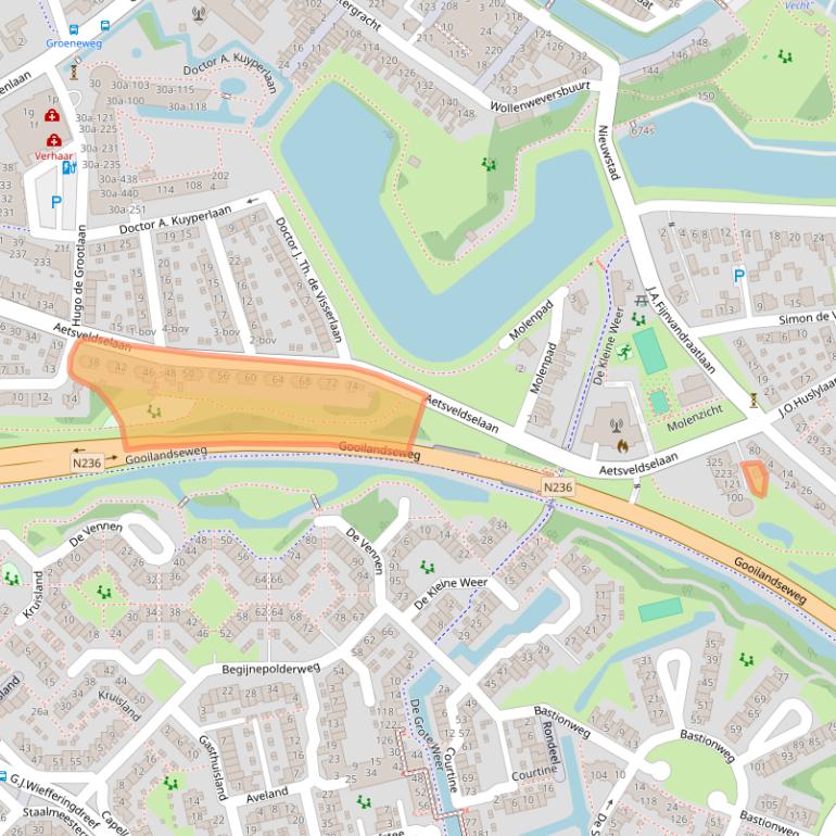 Kaart van postcodegebied 1381EB.