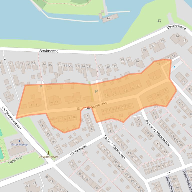 Kaart van postcodegebied 1381EE.