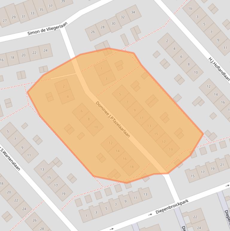 Kaart van postcodegebied 1381EK.