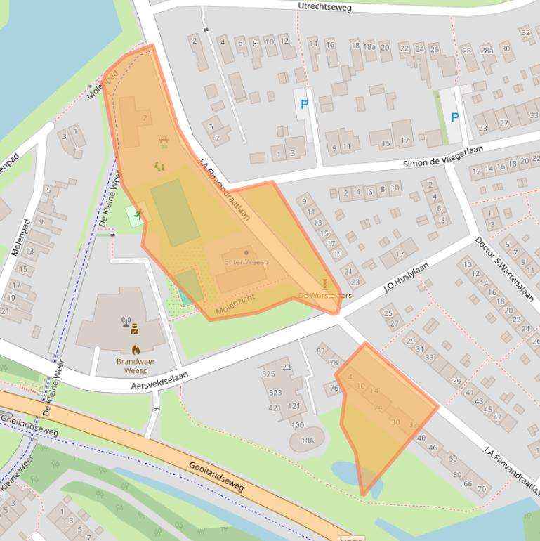 Kaart van postcodegebied 1381EW.