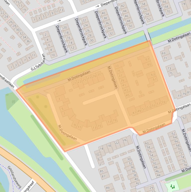 Kaart van postcodegebied 1381EZ.