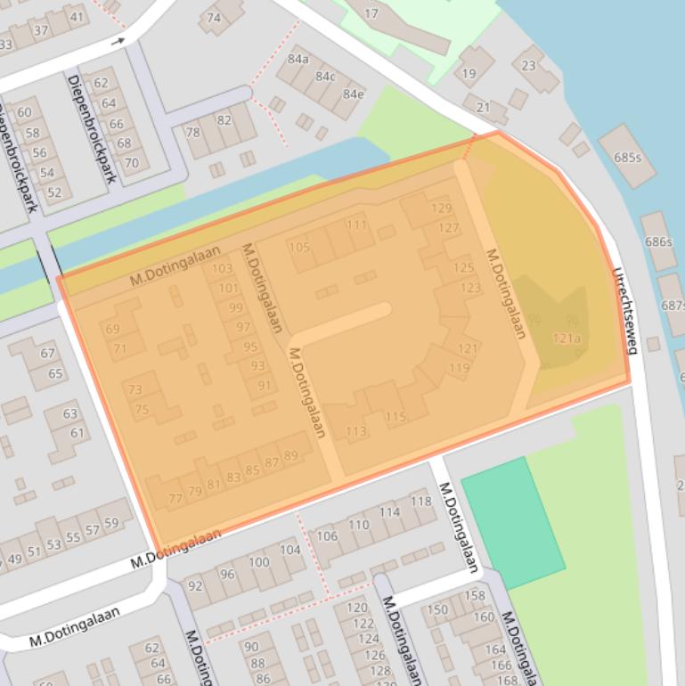 Kaart van postcodegebied 1381GA.