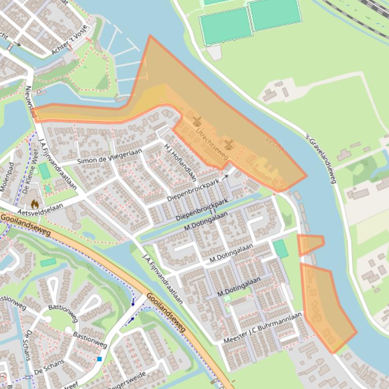 Kaart van postcodegebied 1381GR.