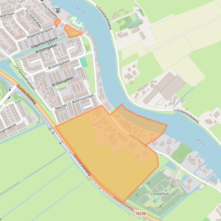 Kaart van postcodegebied 1381GS.