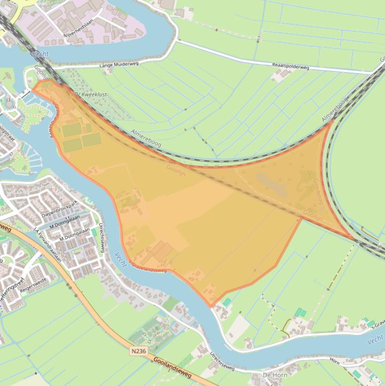 Kaart van postcodegebied 1381HH.