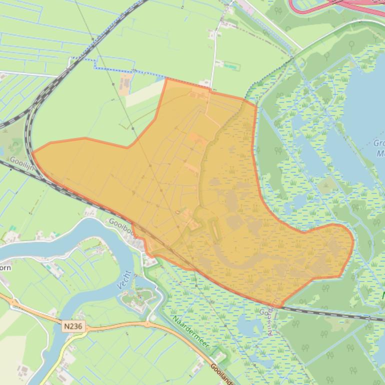 Kaart van postcodegebied 1381HL.