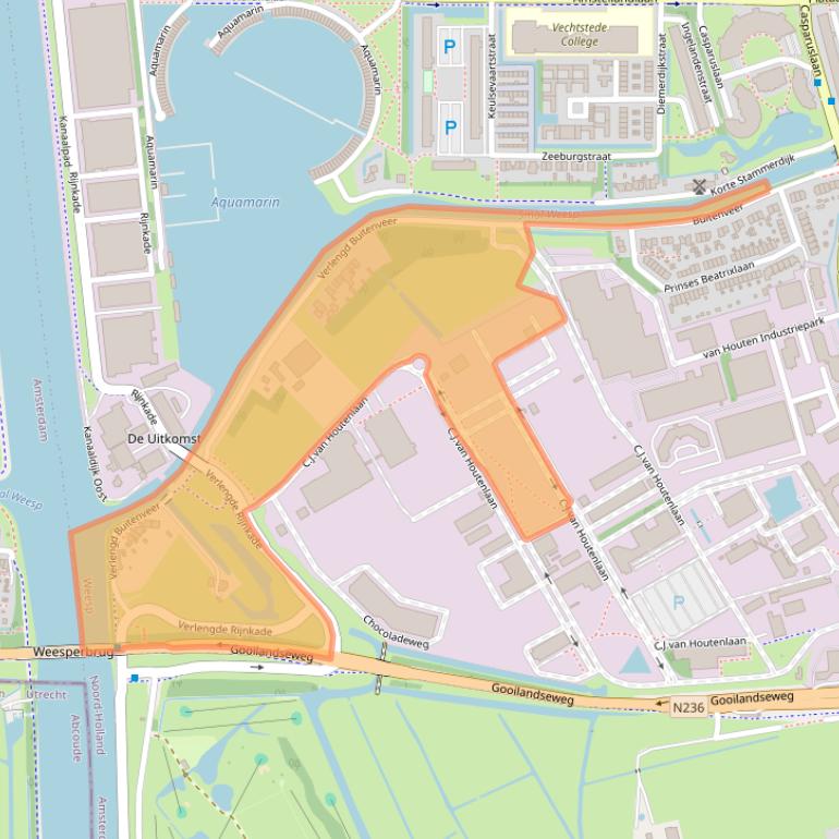 Kaart van postcodegebied 1381NB.