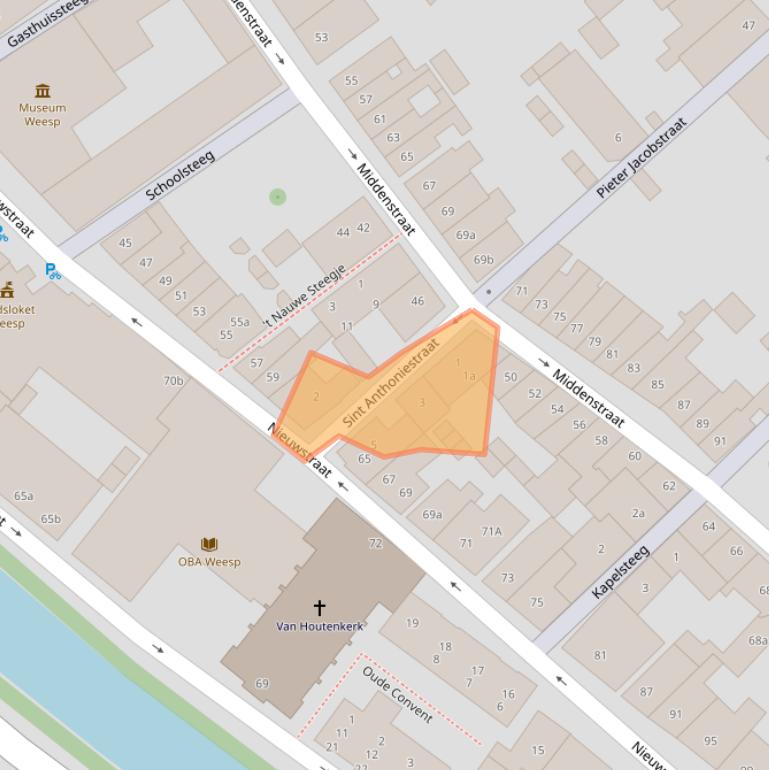 Kaart van postcodegebied 1381XL.