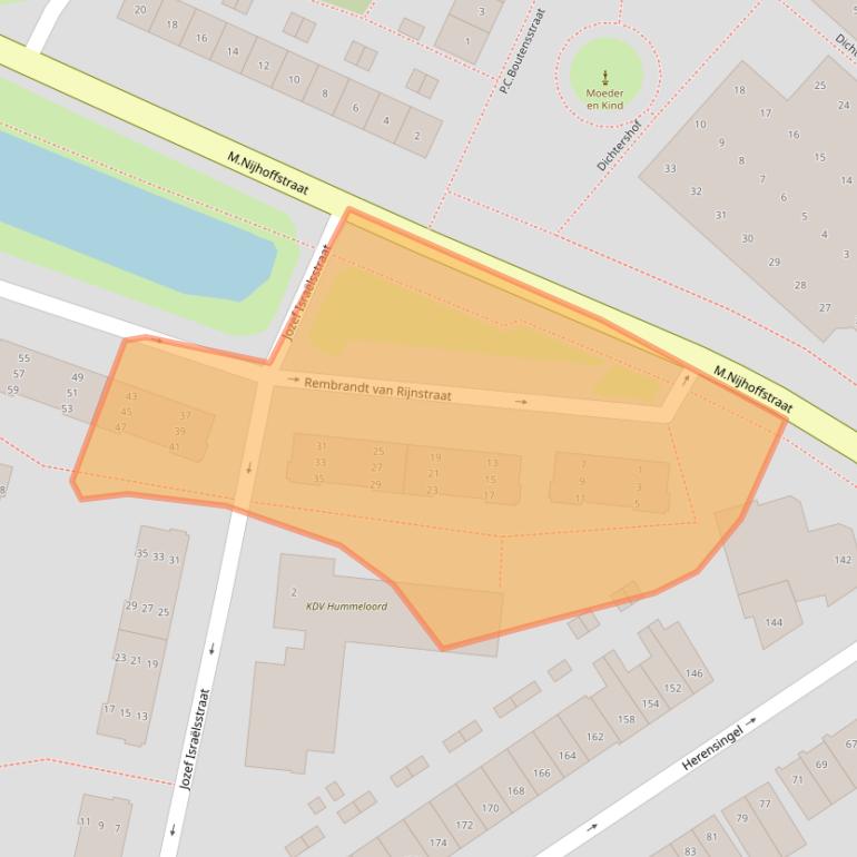 Kaart van postcodegebied 1382AN.