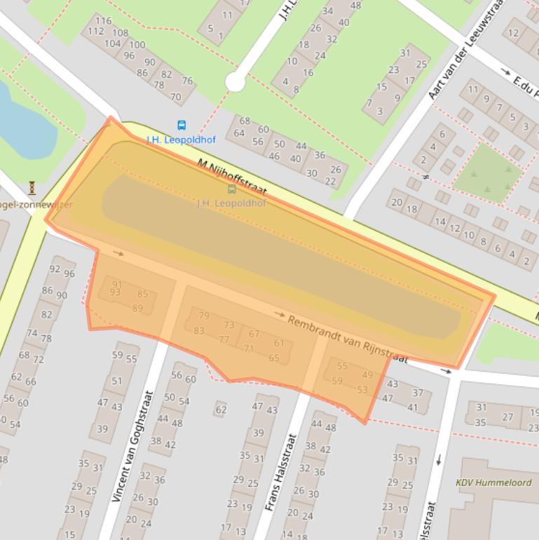 Kaart van postcodegebied 1382AP.