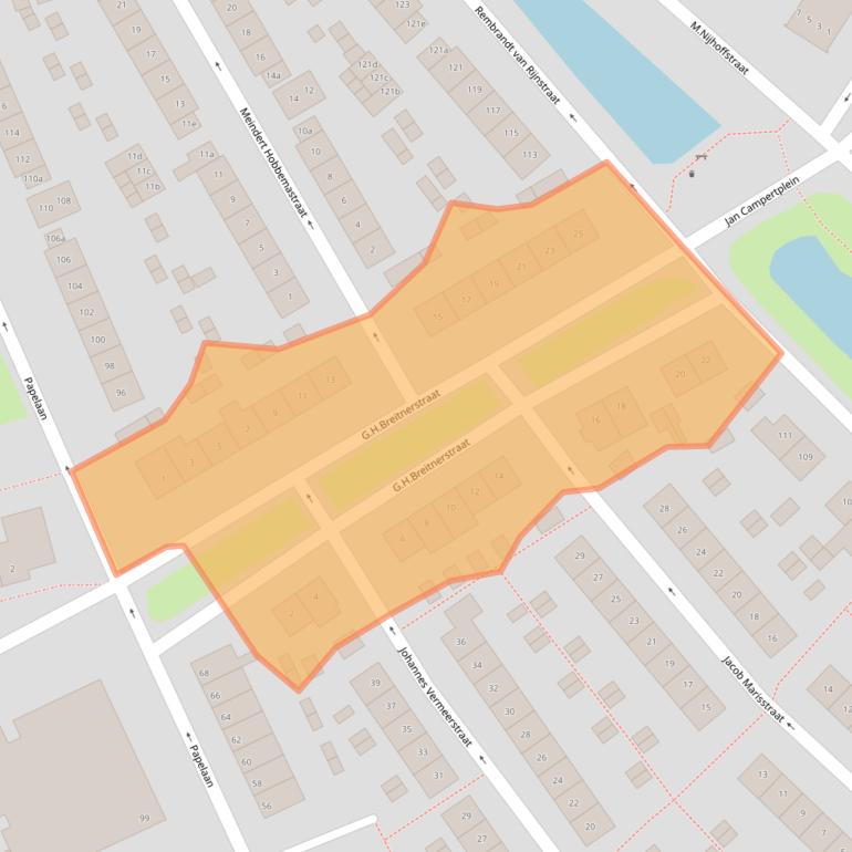 Kaart van postcodegebied 1382AV.