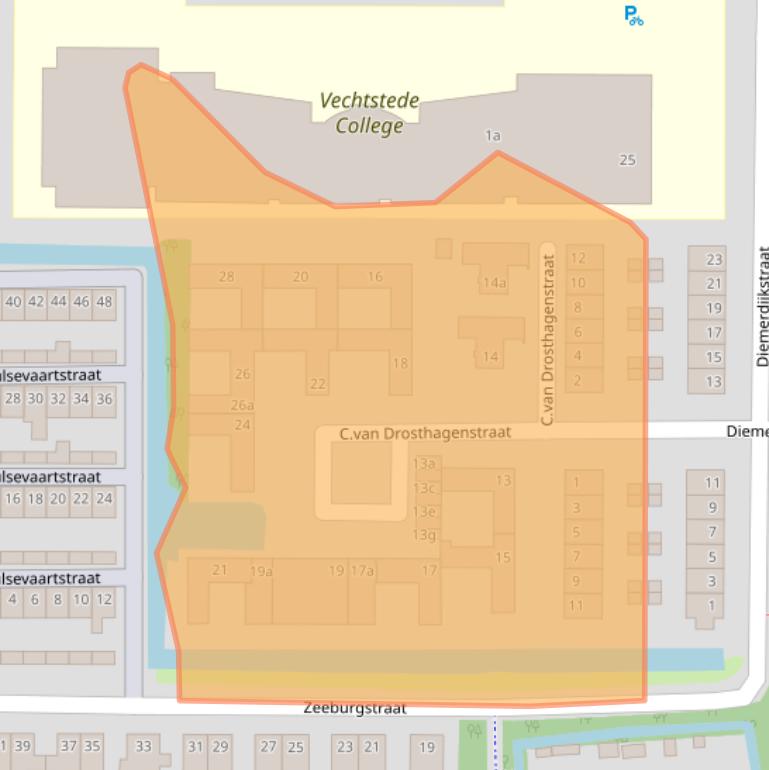 Kaart van postcodegebied 1382BP.