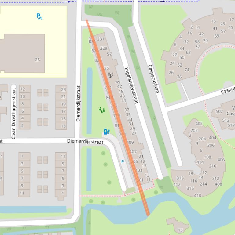 Kaart van postcodegebied 1382CR.