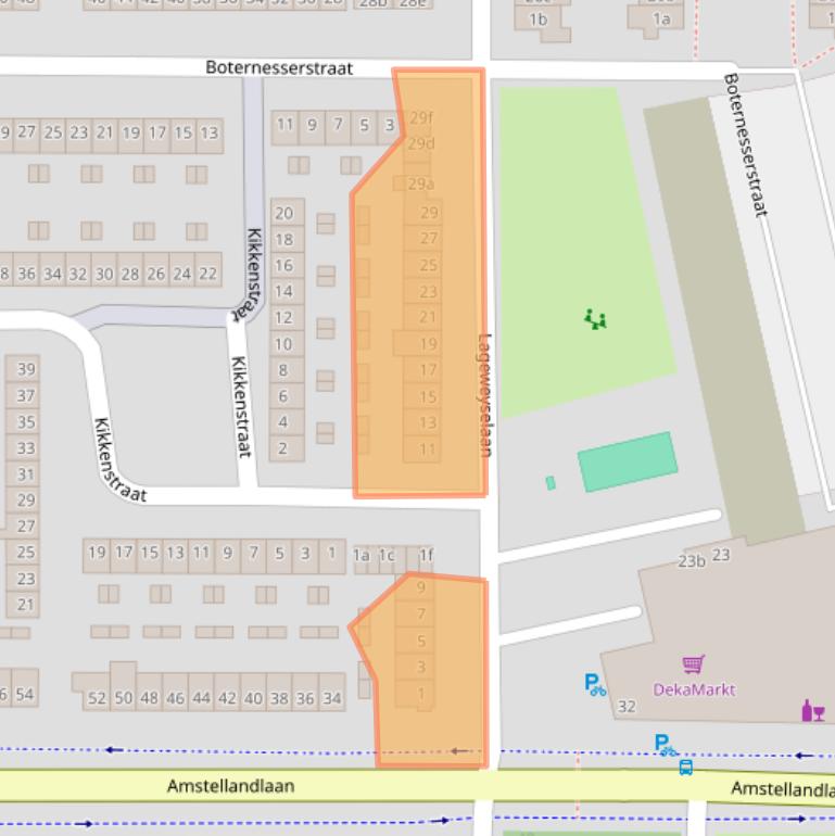 Kaart van postcodegebied 1382CT.
