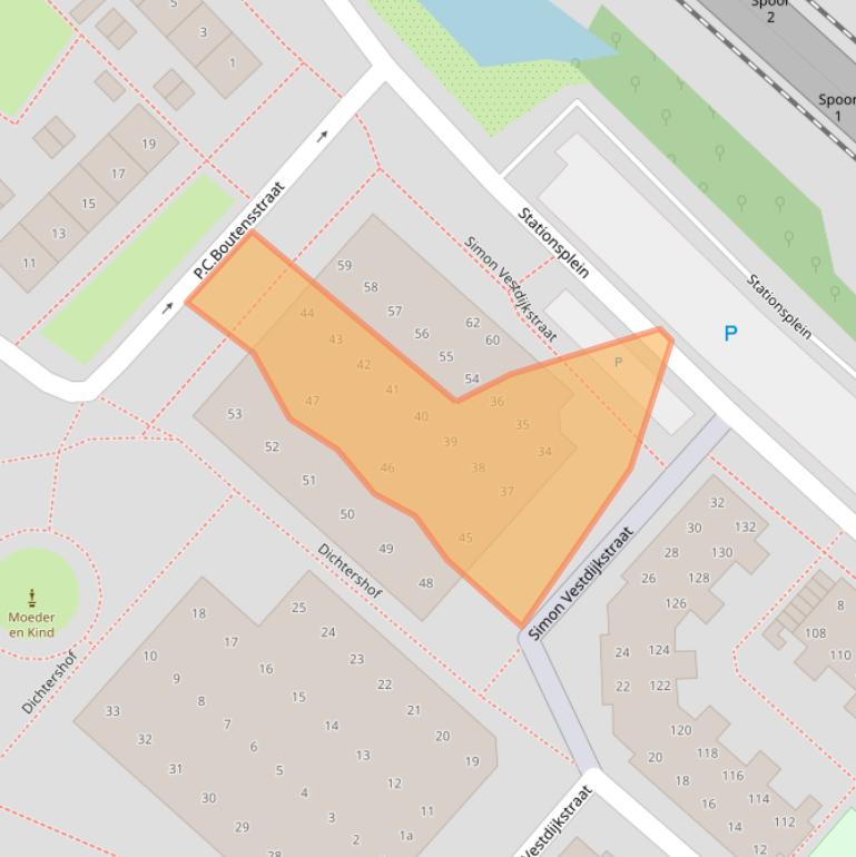 Kaart van postcodegebied 1382DH.