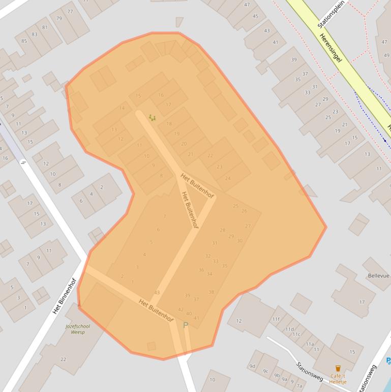 Kaart van postcodegebied 1382DK.