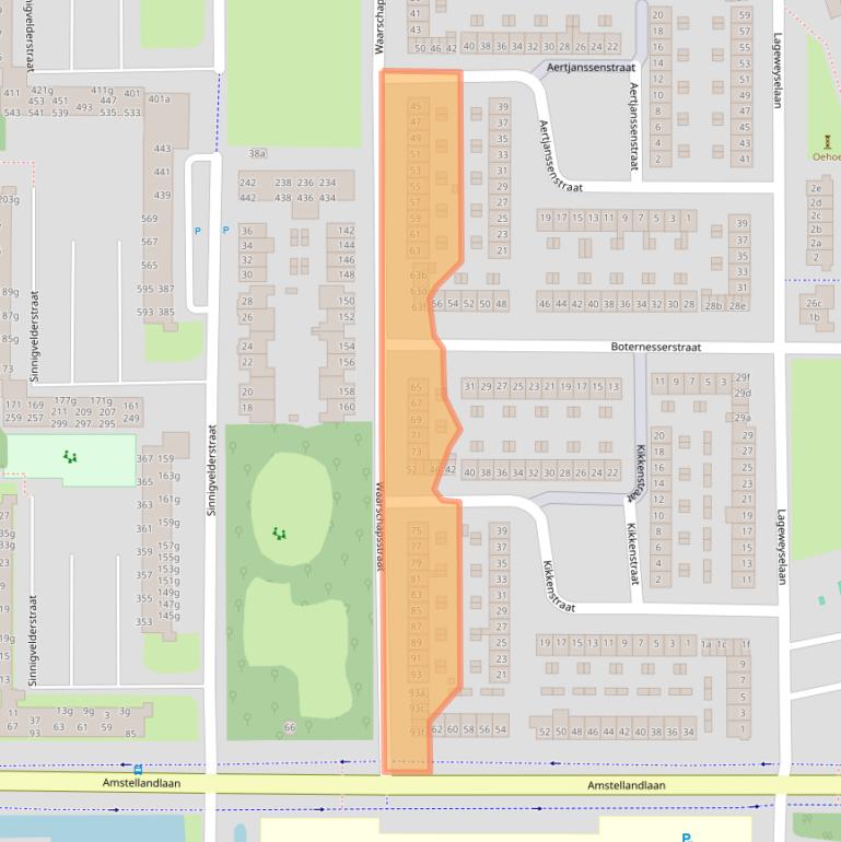 Kaart van postcodegebied 1382EH.