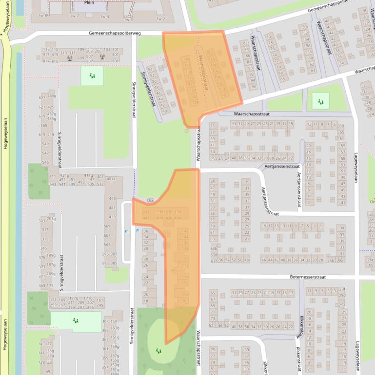Kaart van postcodegebied 1382EL.