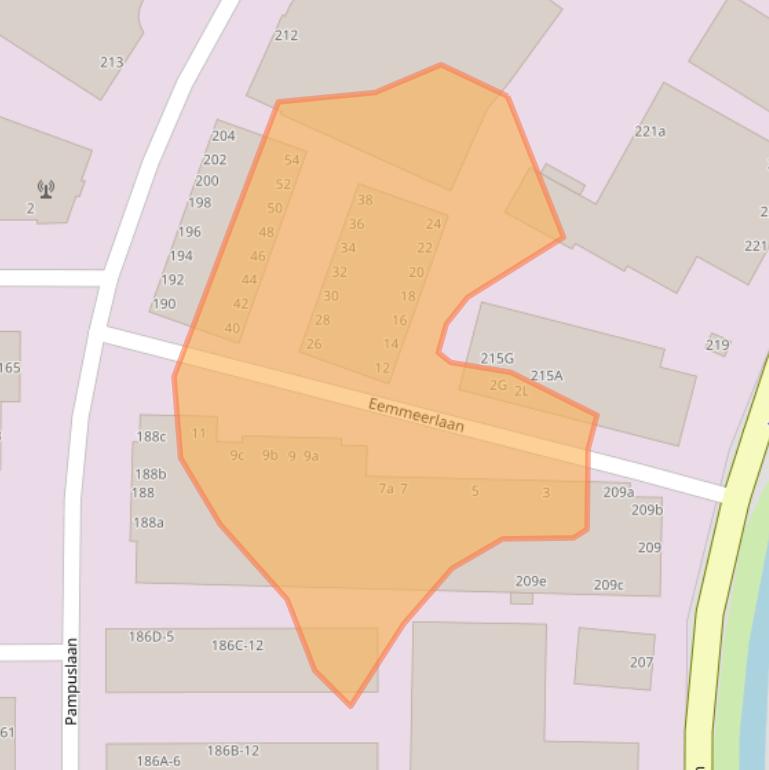 Kaart van postcodegebied 1382KA.