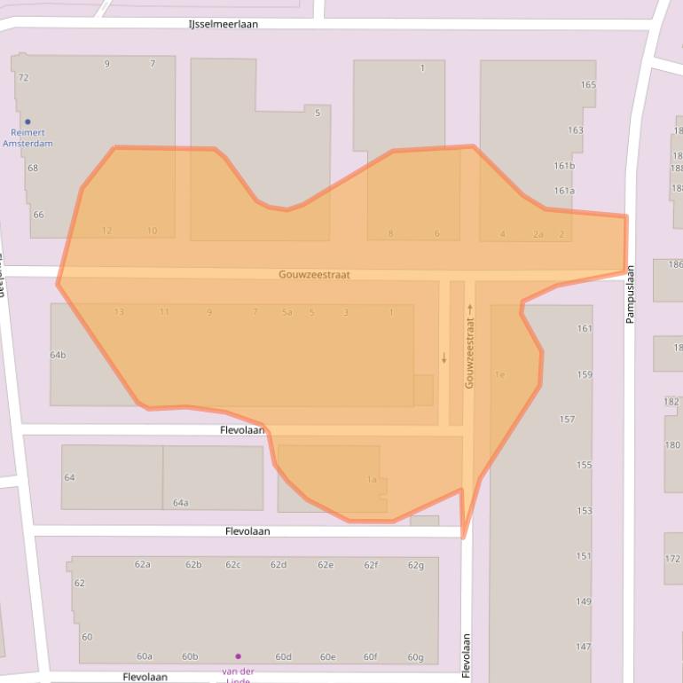 Kaart van postcodegebied 1382KD.