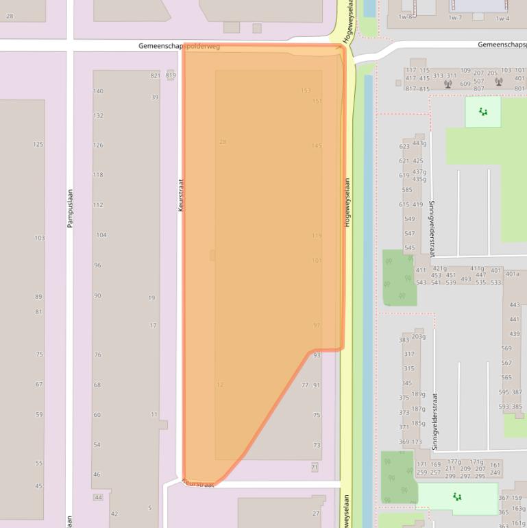 Kaart van postcodegebied 1382KS.