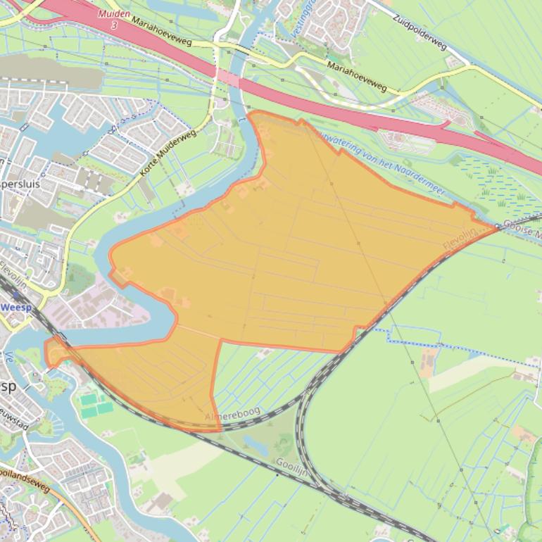 Kaart van postcodegebied 1382LA.