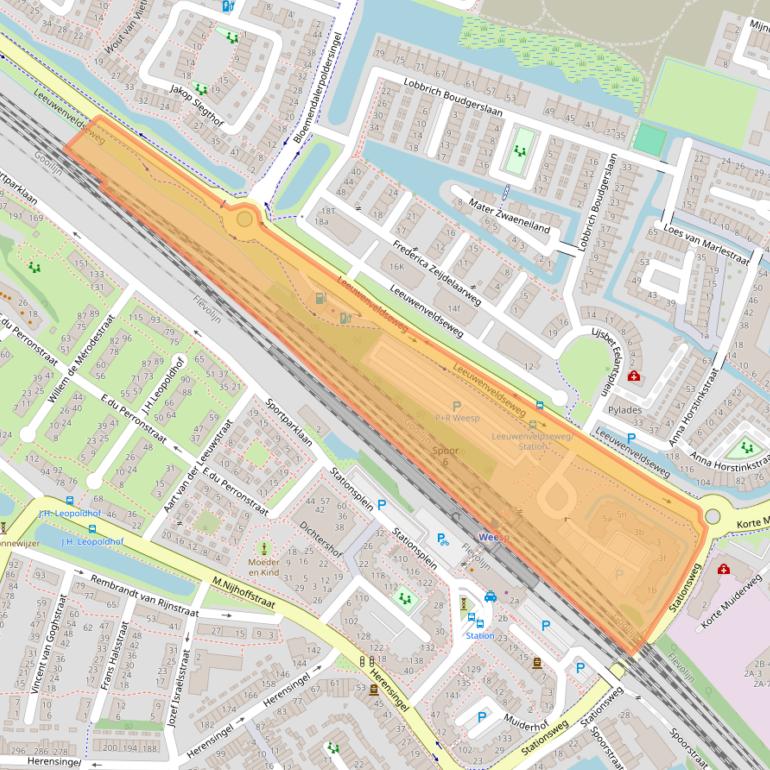 Kaart van postcodegebied 1382LV.