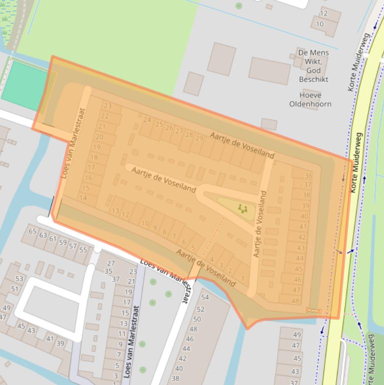 Kaart van postcodegebied 1382MK.