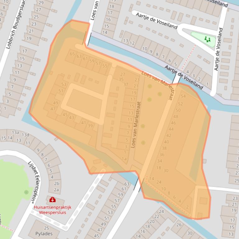 Kaart van postcodegebied 1382ML.