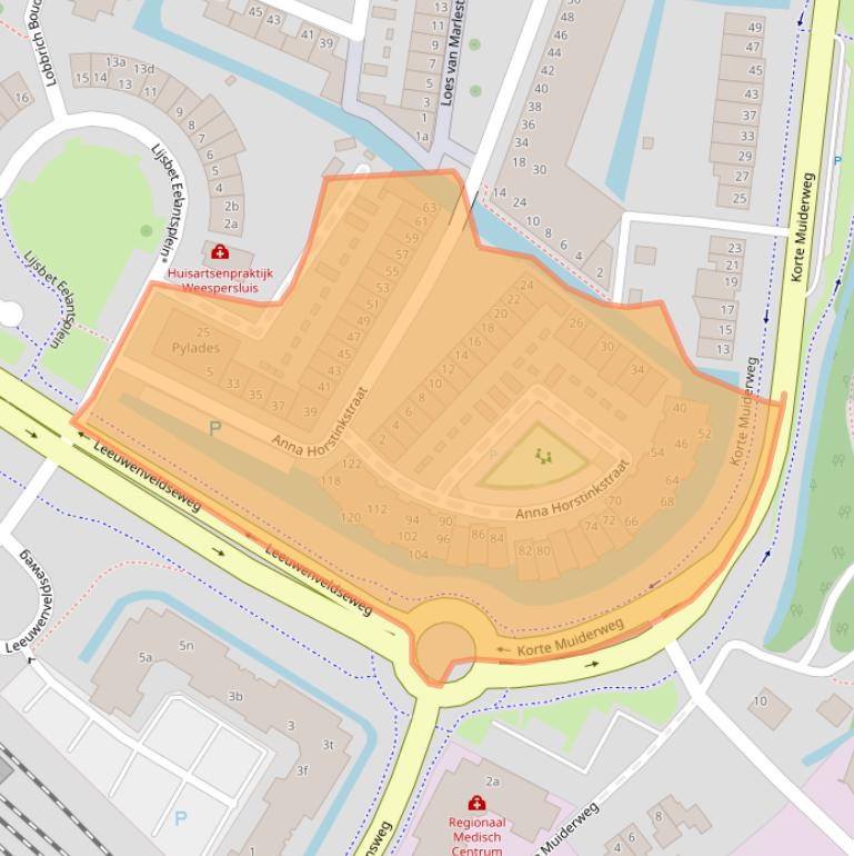 Kaart van postcodegebied 1382MN.