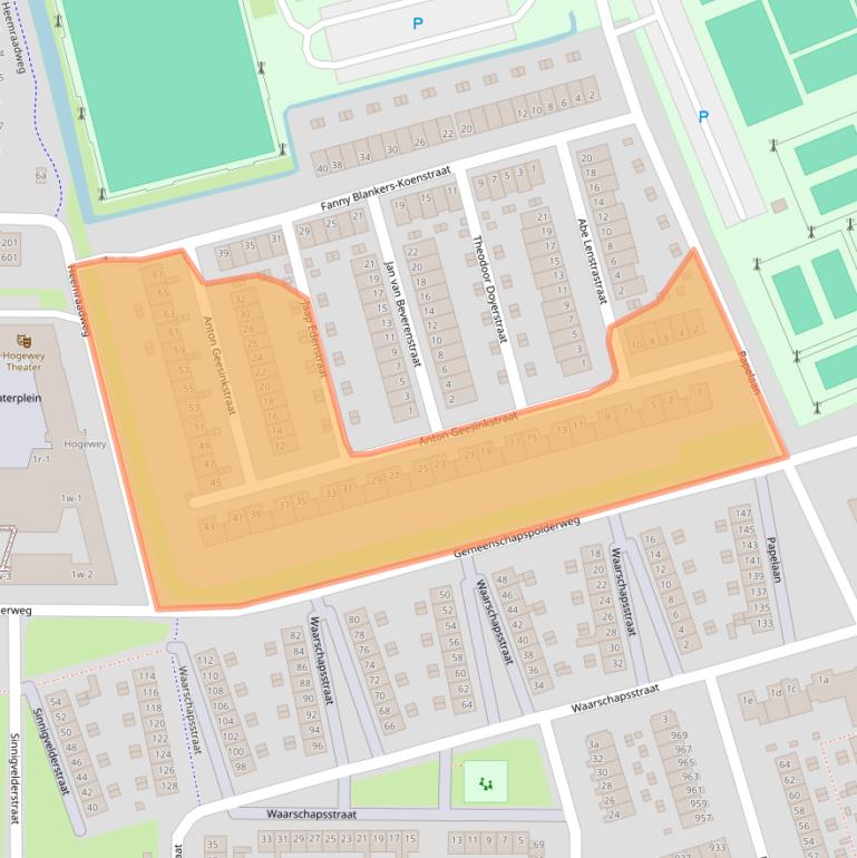 Kaart van postcodegebied 1382NA.