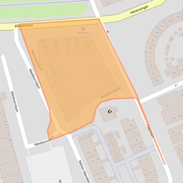 Kaart van postcodegebied 1382RE.