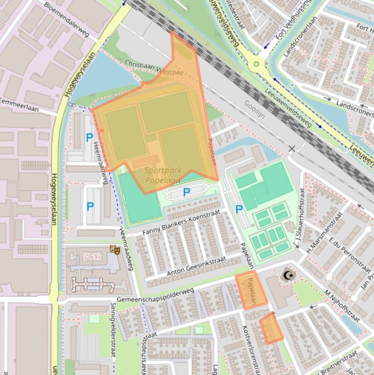 Kaart van postcodegebied 1382RL.
