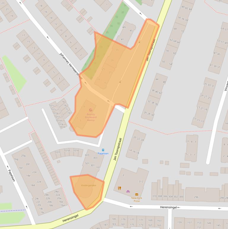 Kaart van postcodegebied 1382TZ.